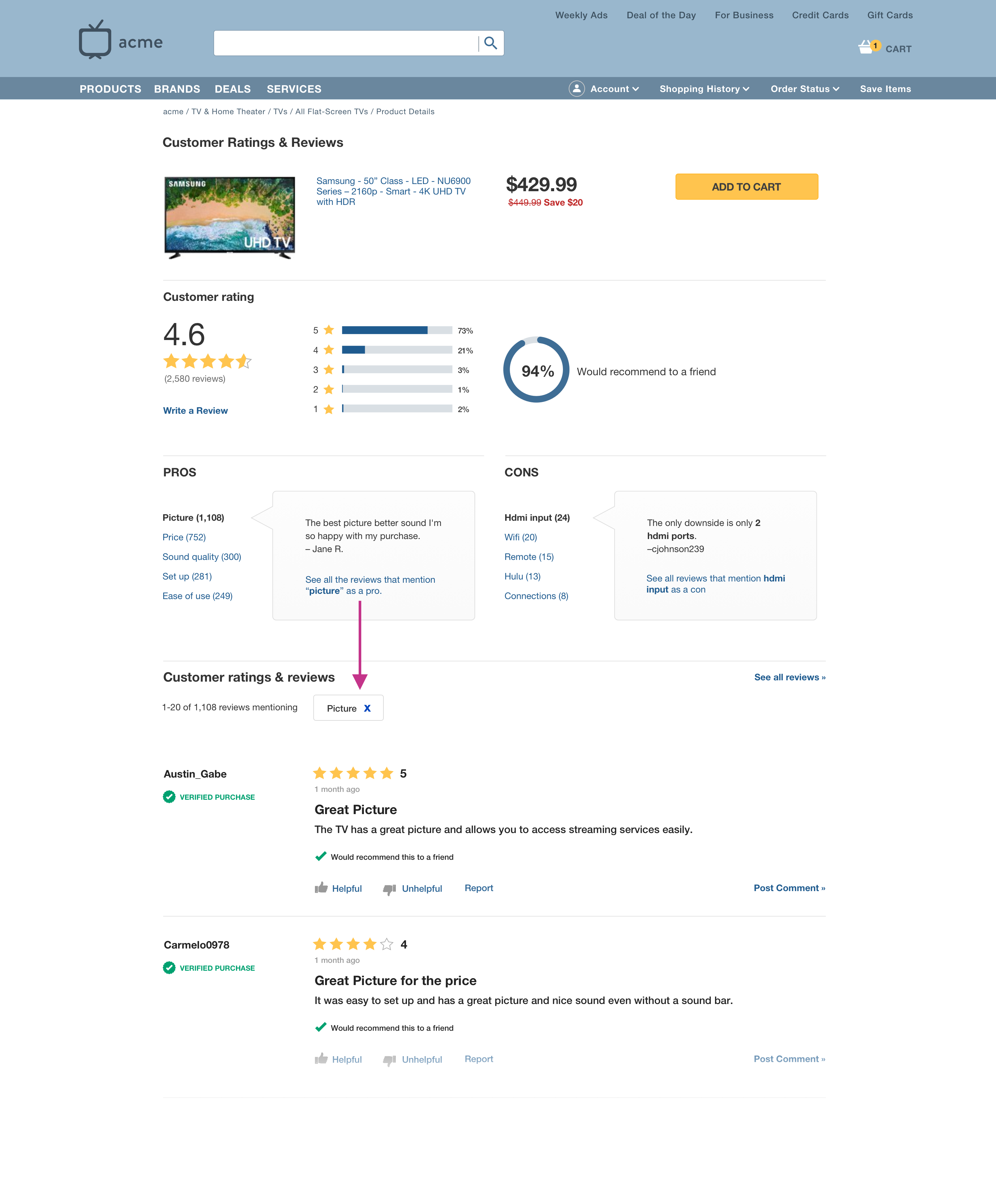 Bazaarvoice Developer Portal Highlighted Reviews